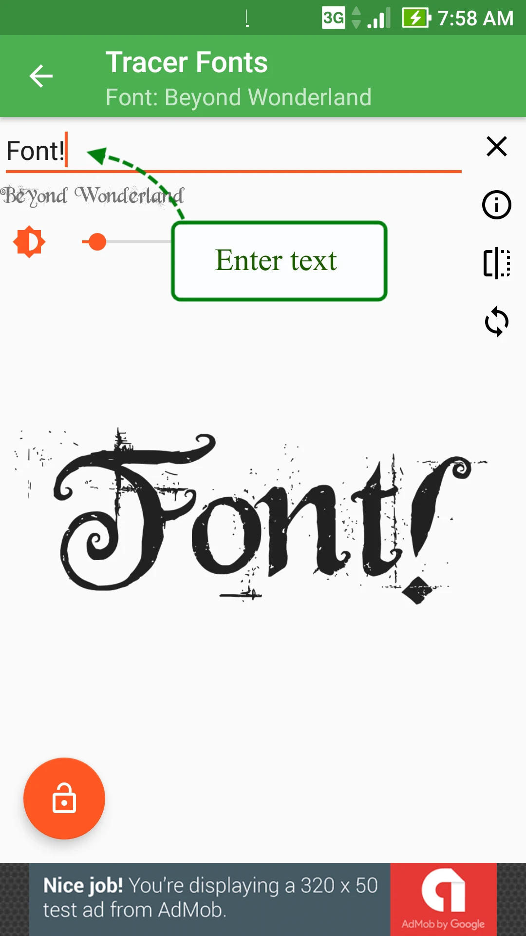 Font! Lightbox tracing app screenshot